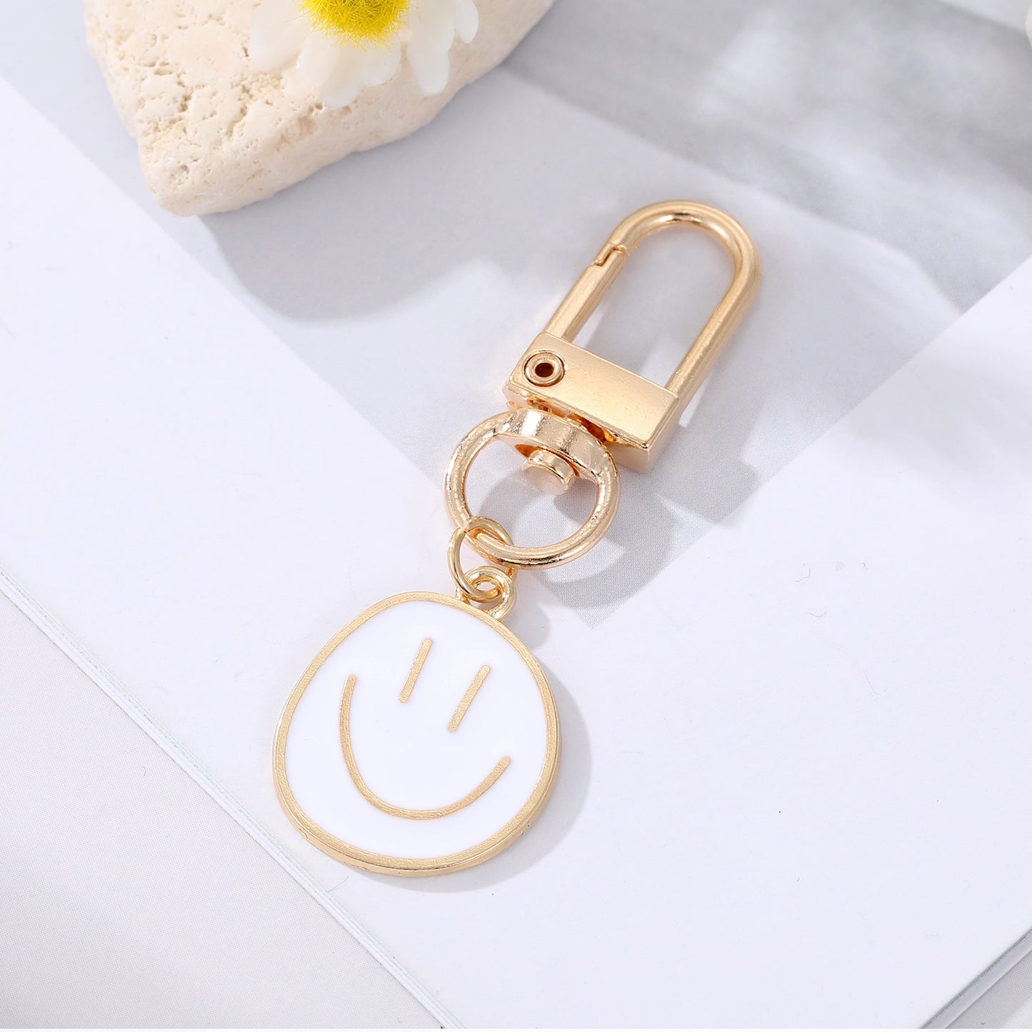 Colorful & Irregular Round Smile Face Keychain