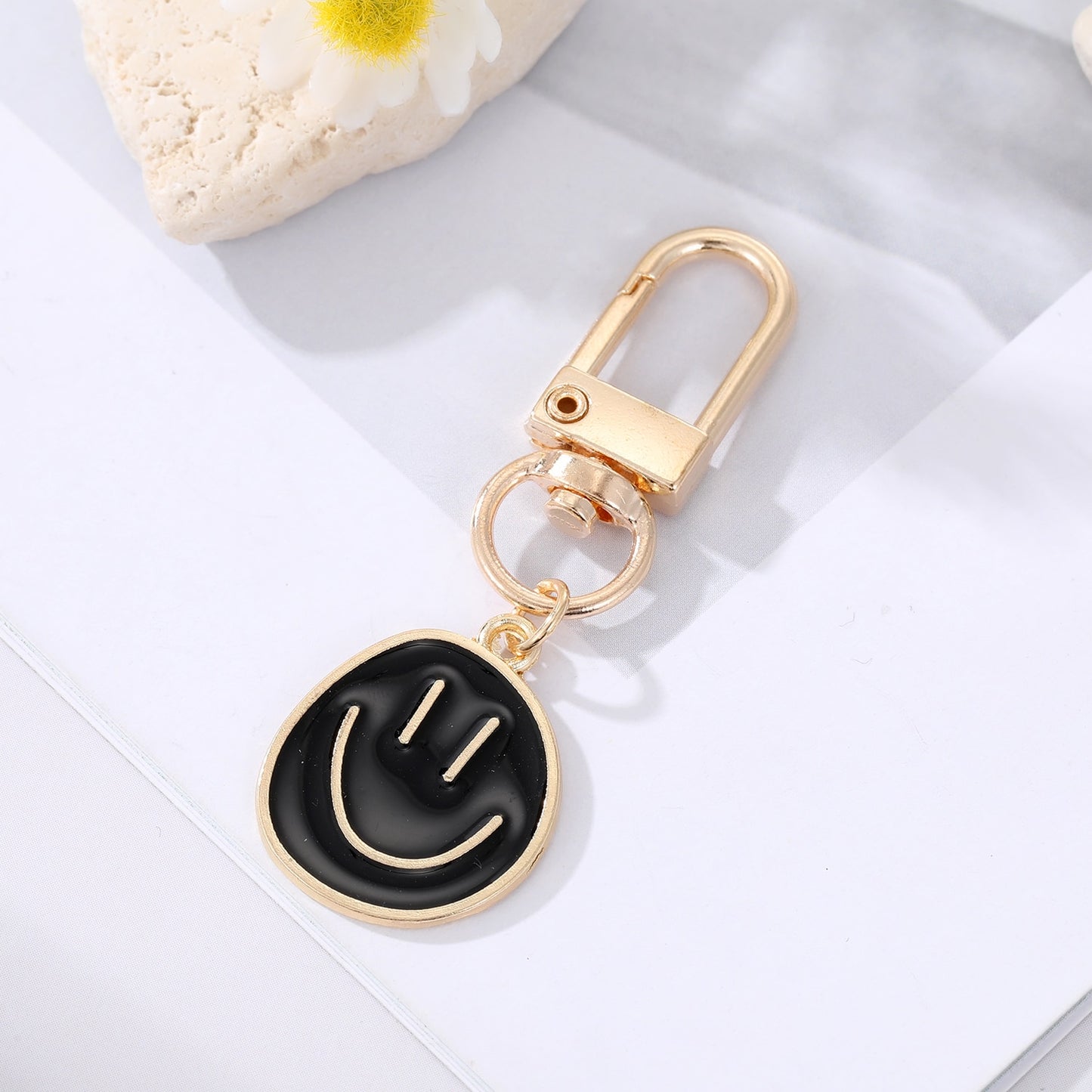 Colorful & Irregular Round Smile Face Keychain