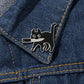 Cute Black Cat Pop-Enamel Pin Lapel Badge for Clothes